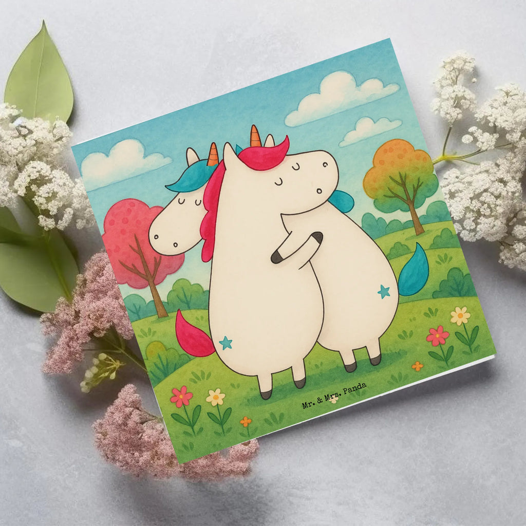 Karta Deluxe Jednorożce Przytulanie Design Karte, Grußkarte, Klappkarte, Einladungskarte, Glückwunschkarte, Hochzeitskarte, Geburtstagskarte, Hochwertige Grußkarte, Hochwertige Klappkarte, Einhorn, Einhörner, Einhorn Deko, Unicorn, Freundinnen, Freundin, BFF, Schwester, Schwestern, Familie, Geschwister, Sister, Liebe