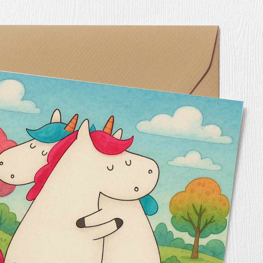 Karta Deluxe Jednorożce Przytulanie Design Karte, Grußkarte, Klappkarte, Einladungskarte, Glückwunschkarte, Hochzeitskarte, Geburtstagskarte, Hochwertige Grußkarte, Hochwertige Klappkarte, Einhorn, Einhörner, Einhorn Deko, Unicorn, Freundinnen, Freundin, BFF, Schwester, Schwestern, Familie, Geschwister, Sister, Liebe