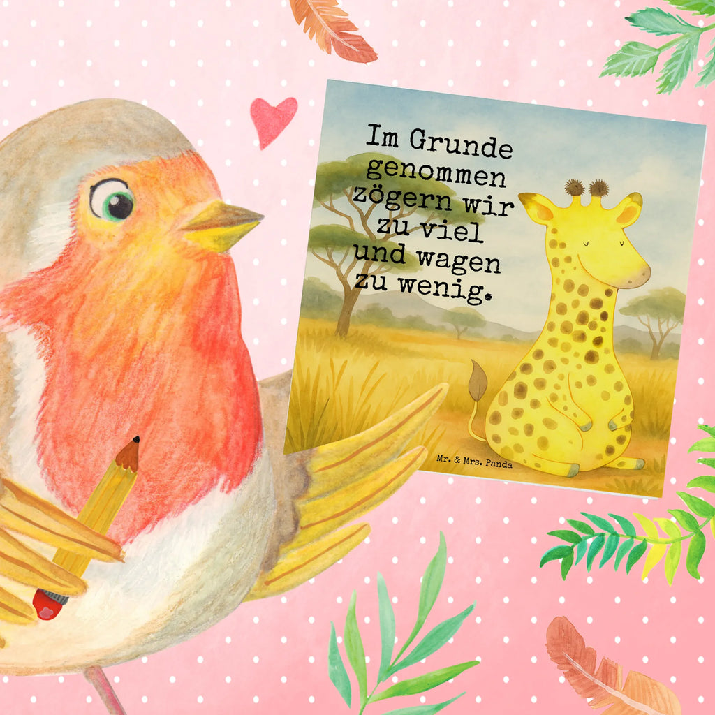 Deluxe Card giraffe Satisfied Design Karte, Grußkarte, Klappkarte, Einladungskarte, Glückwunschkarte, Hochzeitskarte, Geburtstagskarte, Hochwertige Grußkarte, Hochwertige Klappkarte, Afrika, Wildtiere, Giraffe, Zufrieden, Glück, Abenteuer