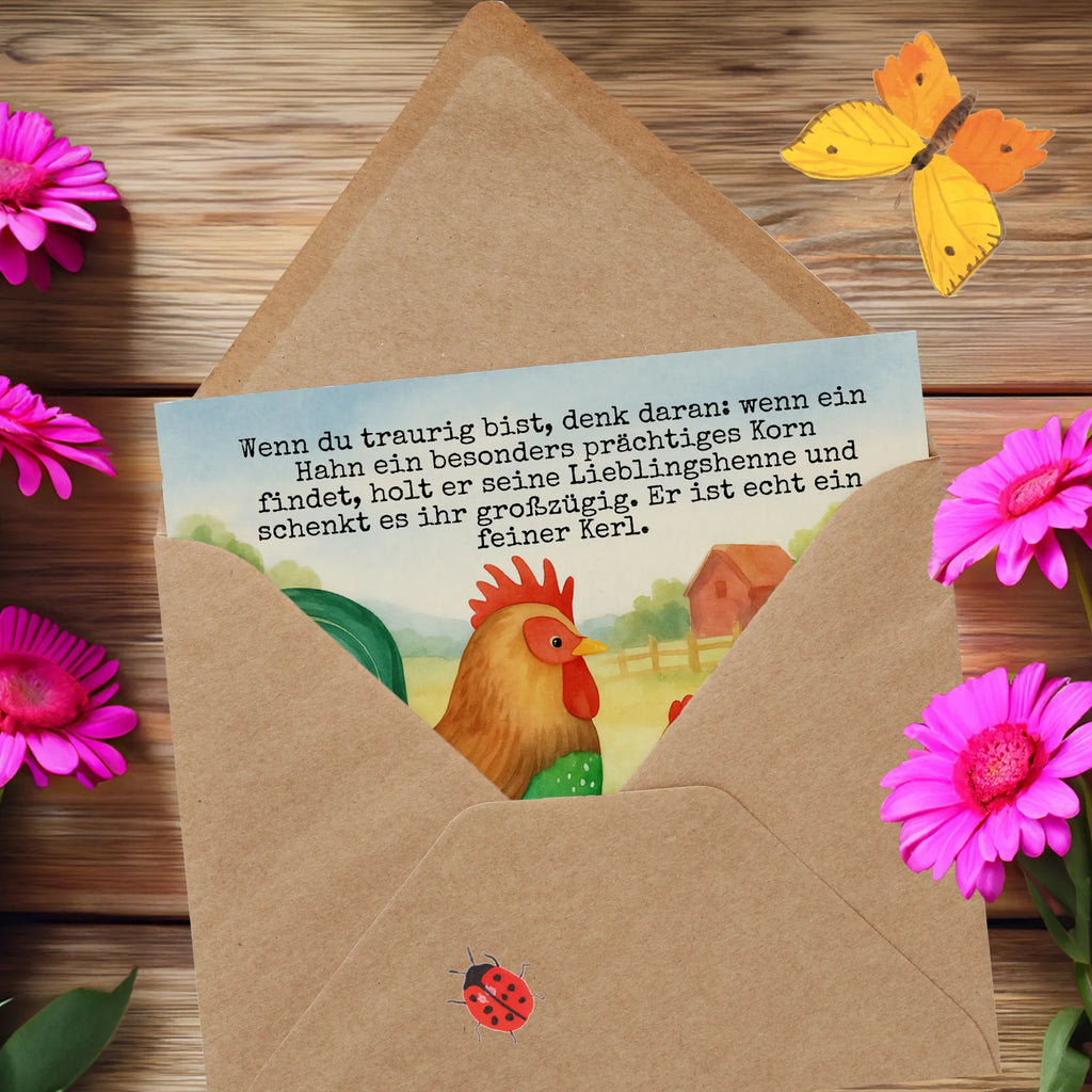 Karta Deluxe kogut ziarno Design Karte, Grußkarte, Klappkarte, Einladungskarte, Glückwunschkarte, Hochzeitskarte, Geburtstagskarte, Hochwertige Grußkarte, Hochwertige Klappkarte, Bauernhof, Hoftiere, Landwirt, Landwirtin, Hahn, Korn, Henne, Eier, Natur