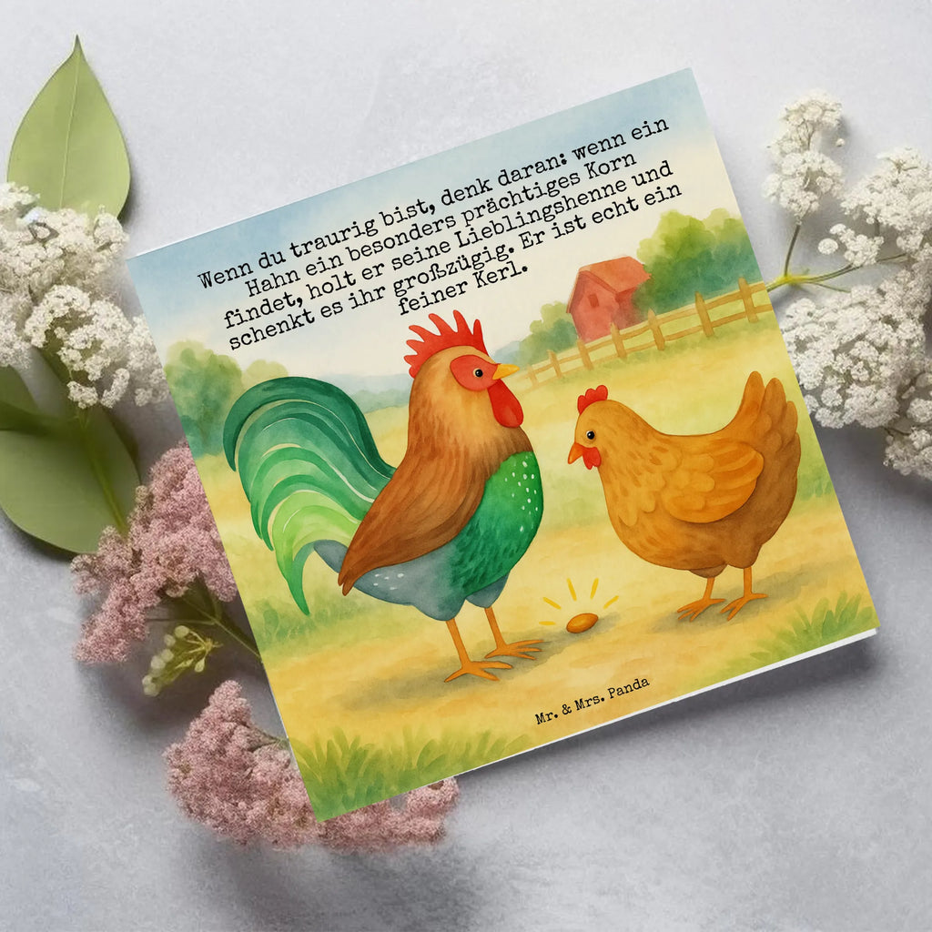 Karta Deluxe kogut ziarno Design Karte, Grußkarte, Klappkarte, Einladungskarte, Glückwunschkarte, Hochzeitskarte, Geburtstagskarte, Hochwertige Grußkarte, Hochwertige Klappkarte, Bauernhof, Hoftiere, Landwirt, Landwirtin, Hahn, Korn, Henne, Eier, Natur