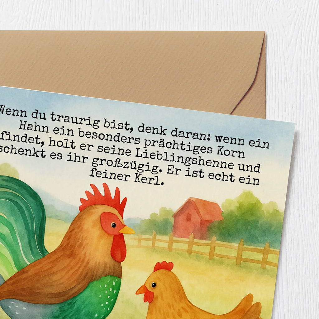 Karta Deluxe kogut ziarno Design Karte, Grußkarte, Klappkarte, Einladungskarte, Glückwunschkarte, Hochzeitskarte, Geburtstagskarte, Hochwertige Grußkarte, Hochwertige Klappkarte, Bauernhof, Hoftiere, Landwirt, Landwirtin, Hahn, Korn, Henne, Eier, Natur