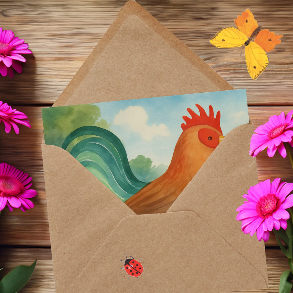 Karta Deluxe kogut ziarno Design Karte, Grußkarte, Klappkarte, Einladungskarte, Glückwunschkarte, Hochzeitskarte, Geburtstagskarte, Hochwertige Grußkarte, Hochwertige Klappkarte, Bauernhof, Hoftiere, Landwirt, Landwirtin, Hahn, Korn, Henne, Eier, Natur