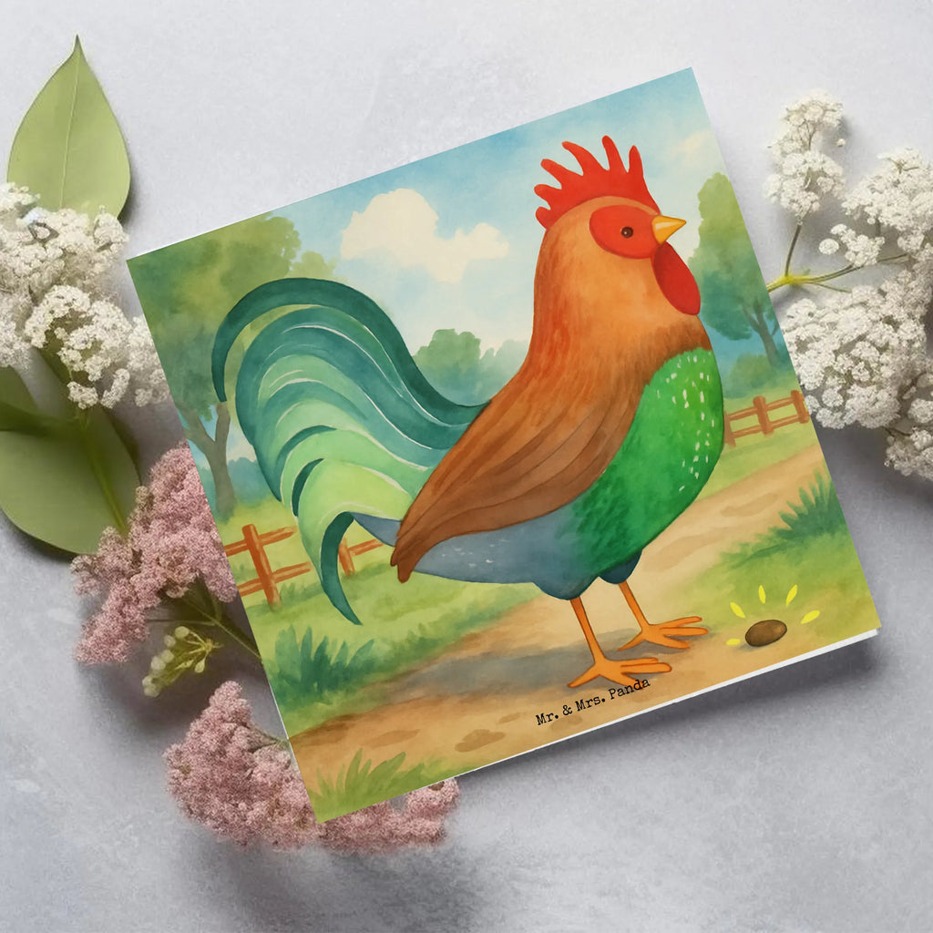 Karta Deluxe kogut ziarno Design Karte, Grußkarte, Klappkarte, Einladungskarte, Glückwunschkarte, Hochzeitskarte, Geburtstagskarte, Hochwertige Grußkarte, Hochwertige Klappkarte, Bauernhof, Hoftiere, Landwirt, Landwirtin, Hahn, Korn, Henne, Eier, Natur