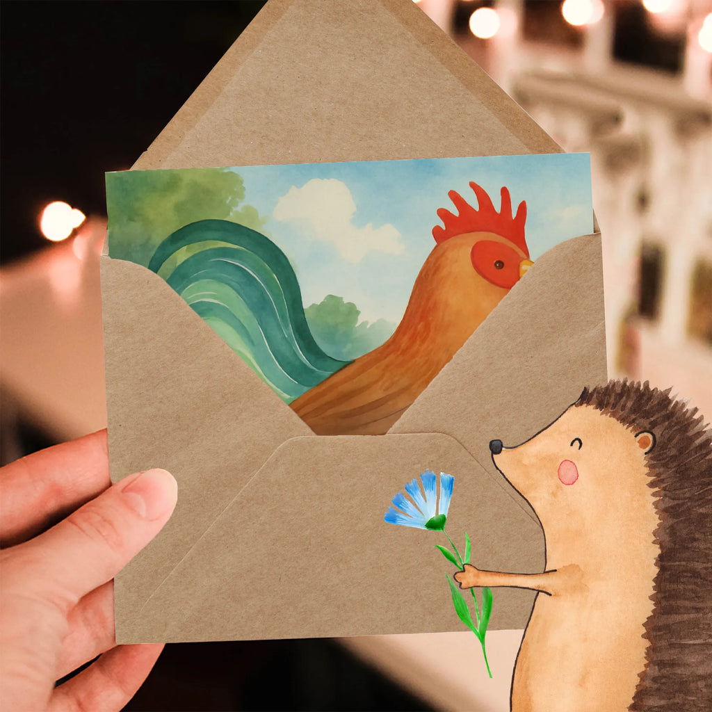 Karta Deluxe kogut ziarno Design Karte, Grußkarte, Klappkarte, Einladungskarte, Glückwunschkarte, Hochzeitskarte, Geburtstagskarte, Hochwertige Grußkarte, Hochwertige Klappkarte, Bauernhof, Hoftiere, Landwirt, Landwirtin, Hahn, Korn, Henne, Eier, Natur