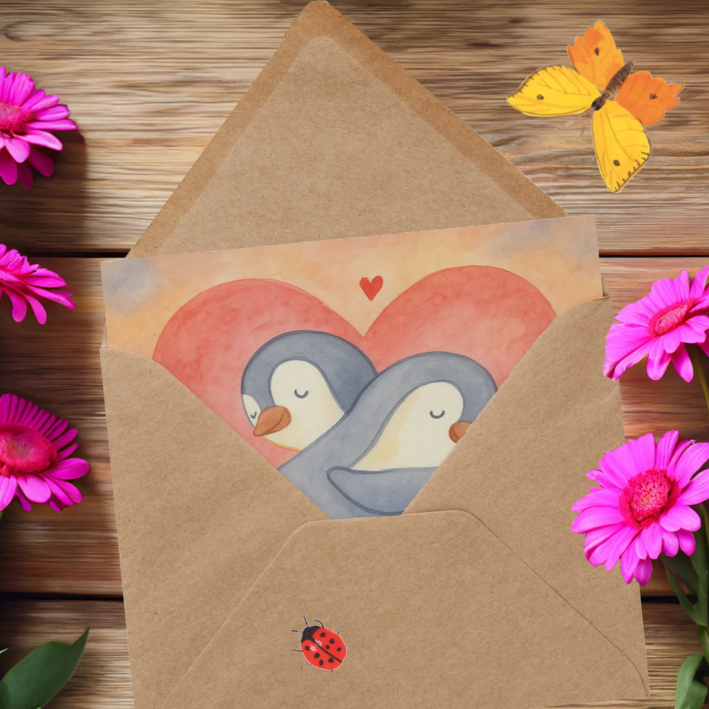 Deluxe Card penguins Cuddle Design Karte, Grußkarte, Klappkarte, Einladungskarte, Glückwunschkarte, Hochzeitskarte, Geburtstagskarte, Hochwertige Grußkarte, Hochwertige Klappkarte, Liebe, Partner, Freund, Freundin, Ehemann, Ehefrau, Heiraten, Verlobung, Heiratsantrag, Liebesgeschenk, Jahrestag, Hocheitstag, Valentinstag, Geschenk für Frauen, Hochzeitstag, Mitbringsel, Geschenk für Freundin, Geschenk für Partner, Liebesbeweis, für Männer, für Ehemann