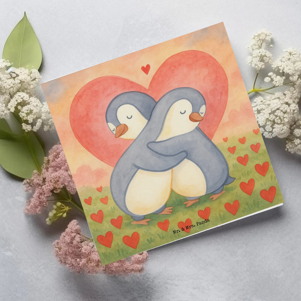 Deluxe Card penguins Cuddle Design Karte, Grußkarte, Klappkarte, Einladungskarte, Glückwunschkarte, Hochzeitskarte, Geburtstagskarte, Hochwertige Grußkarte, Hochwertige Klappkarte, Liebe, Partner, Freund, Freundin, Ehemann, Ehefrau, Heiraten, Verlobung, Heiratsantrag, Liebesgeschenk, Jahrestag, Hocheitstag, Valentinstag, Geschenk für Frauen, Hochzeitstag, Mitbringsel, Geschenk für Freundin, Geschenk für Partner, Liebesbeweis, für Männer, für Ehemann