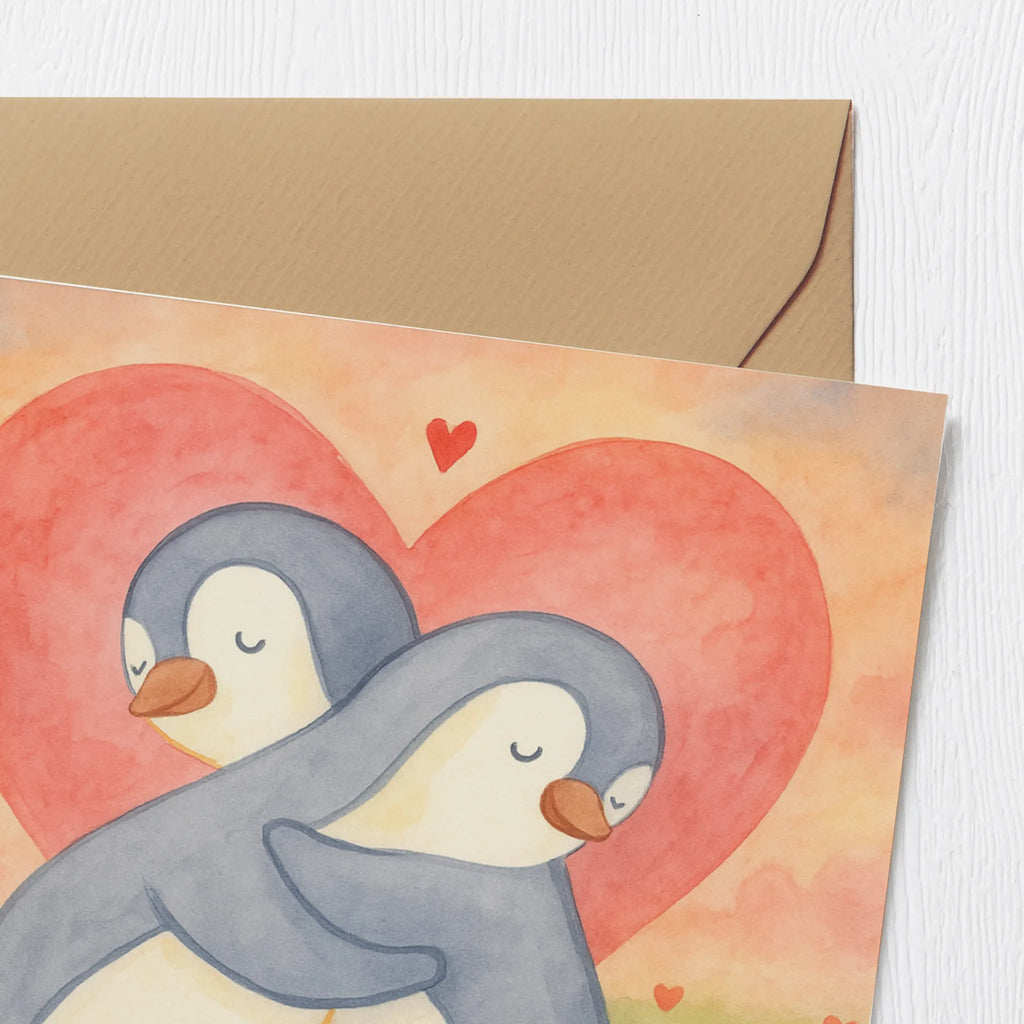Deluxe Card penguins Cuddle Design Karte, Grußkarte, Klappkarte, Einladungskarte, Glückwunschkarte, Hochzeitskarte, Geburtstagskarte, Hochwertige Grußkarte, Hochwertige Klappkarte, Liebe, Partner, Freund, Freundin, Ehemann, Ehefrau, Heiraten, Verlobung, Heiratsantrag, Liebesgeschenk, Jahrestag, Hocheitstag, Valentinstag, Geschenk für Frauen, Hochzeitstag, Mitbringsel, Geschenk für Freundin, Geschenk für Partner, Liebesbeweis, für Männer, für Ehemann