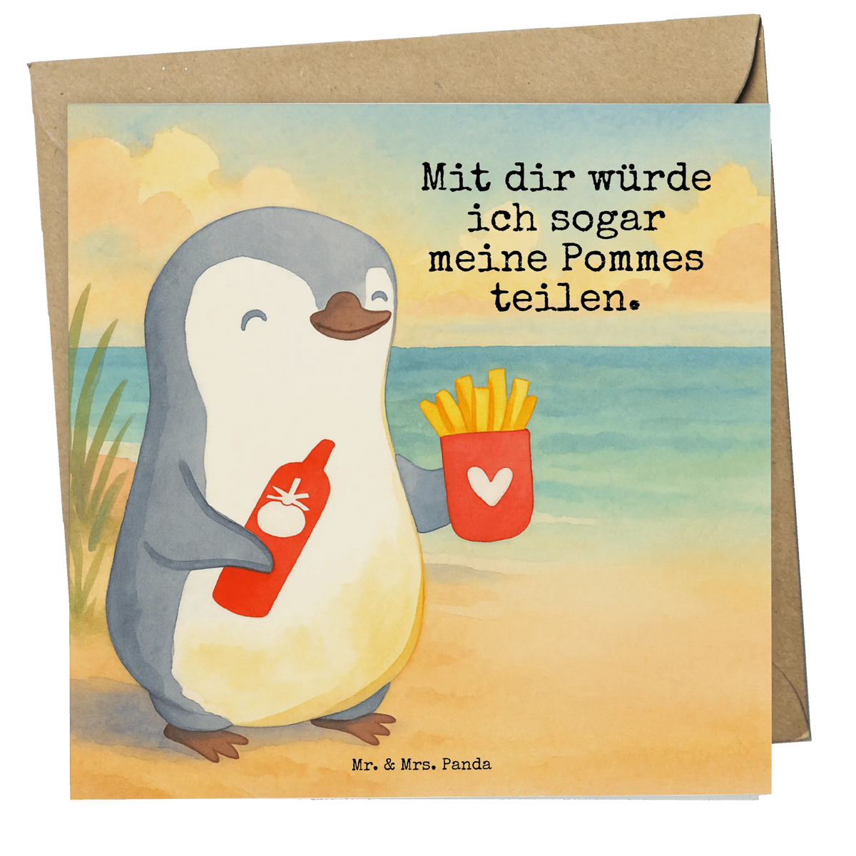 Deluxe Card penguin French fries Design Loving, Two, Together, Marriage, Proposal of marriage, Love gift, gift for her, gift for him, anniversary gift, Valentine's Day Gift for Women Love Gift Anniversary Wedding Anniversary Party Favor Gift for Girlfriend Gift for Partner Boyfriend Gift Token of Love for Men for Husband