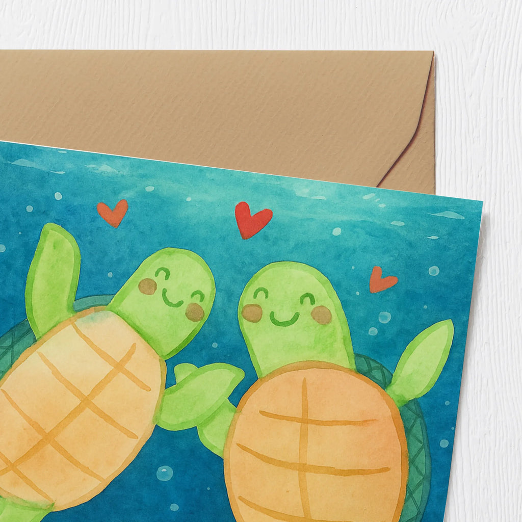 Deluxe Card turtles Pair Design Karte, Grußkarte, Klappkarte, Einladungskarte, Glückwunschkarte, Hochzeitskarte, Geburtstagskarte, Hochwertige Grußkarte, Hochwertige Klappkarte, Liebe, Partner, Freund, Freundin, Ehemann, Ehefrau, Heiraten, Verlobung, Heiratsantrag, Liebesgeschenk, Jahrestag, Hocheitstag, Valentinstag, Geschenk für Frauen, Hochzeitstag, Mitbringsel, Geschenk für Freundin, Geschenk für Partner, Liebesbeweis, für Männer, für Ehemann