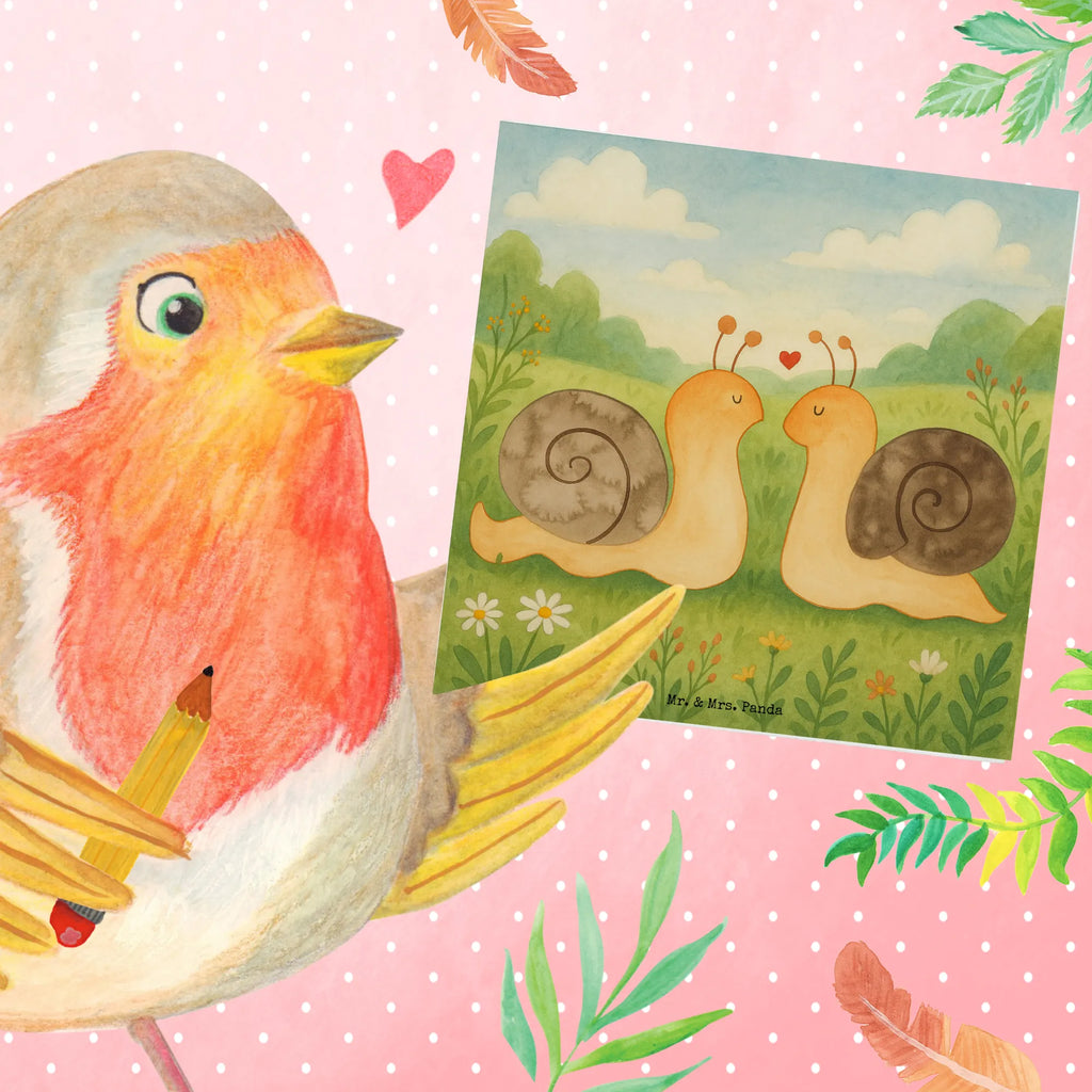 Deluxe Card Snails in love Design Karte, Grußkarte, Klappkarte, Einladungskarte, Glückwunschkarte, Hochzeitskarte, Geburtstagskarte, Hochwertige Grußkarte, Hochwertige Klappkarte, Liebe, Partner, Freund, Freundin, Ehemann, Ehefrau, Heiraten, Verlobung, Heiratsantrag, Liebesgeschenk, Jahrestag, Hocheitstag