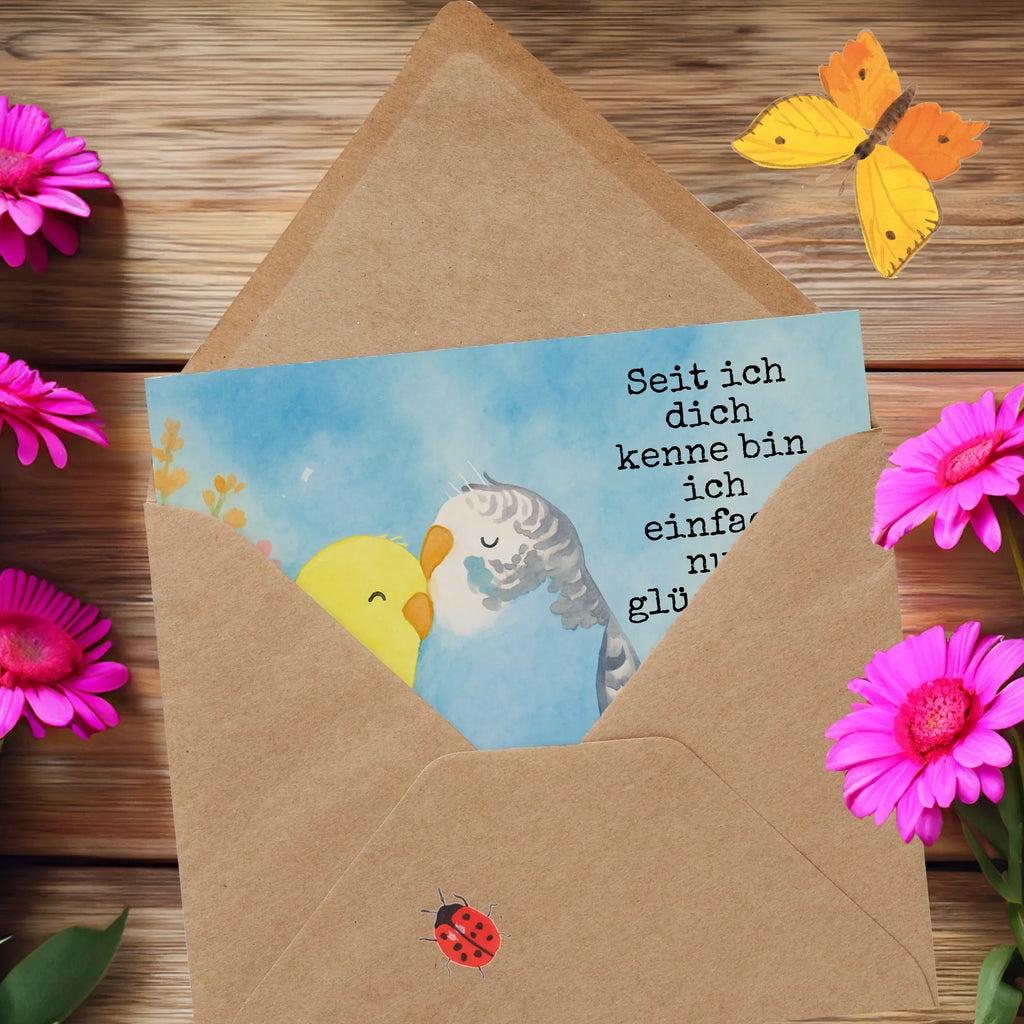 Deluxe Karte Wellensittich Liebe Design Karte, Grußkarte, Klappkarte, Einladungskarte, Glückwunschkarte, Hochzeitskarte, Geburtstagskarte, Hochwertige Grußkarte, Hochwertige Klappkarte, Liebe, Partner, Freund, Freundin, Ehemann, Ehefrau, Heiraten, Verlobung, Heiratsantrag, Liebesgeschenk, Jahrestag, Hocheitstag, Vögel, Wellensittich, Nähe, Kuscheln, Vertrauen