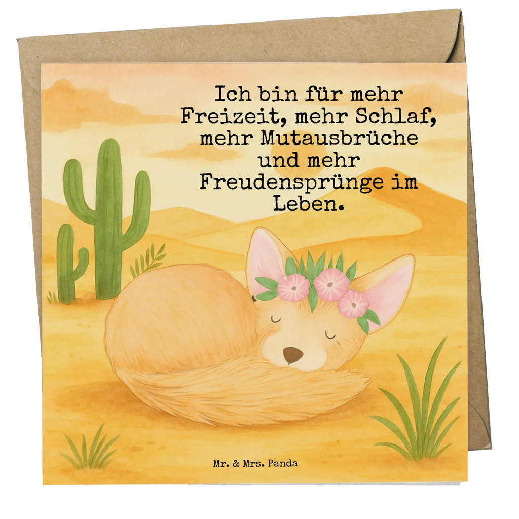 Deluxe Karte Wüstenfuchs Blumen Design Karte, Grußkarte, Klappkarte, Einladungskarte, Glückwunschkarte, Hochzeitskarte, Geburtstagskarte, Hochwertige Grußkarte, Hochwertige Klappkarte, Afrika, Wildtiere, Wüste, Wüstenfuchs, Blumen, Blumenkranz, Glücklich