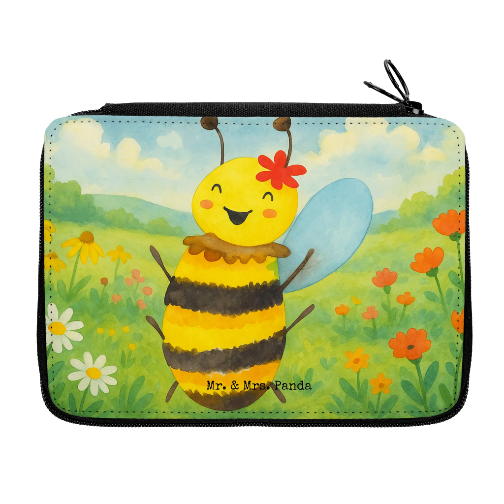 Leather folder bee happy Design Federmäppchen bedruckt, Stifterolle, Geschenk, Federmappe Einschulung, Kinder Federmappe, Federmappe, Bestückte Federmappe, Schule, Federmäppchen, Motiv, Büro Stifte Etui, Kind, Schülerin, Schüler, Stifte Etui, Stiftetasche, Grundschule, Einschulung, Biene, Wespe, Hummel