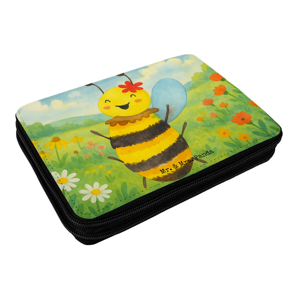 Leather folder bee happy Design Federmäppchen bedruckt, Stifterolle, Geschenk, Federmappe Einschulung, Kinder Federmappe, Federmappe, Bestückte Federmappe, Schule, Federmäppchen, Motiv, Büro Stifte Etui, Kind, Schülerin, Schüler, Stifte Etui, Stiftetasche, Grundschule, Einschulung, Biene, Wespe, Hummel