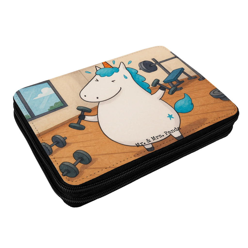 Federmappe Einhorn Fitness Design Federmappe, Stiftetasche, Stifte Etui, Schule, Einschulung, Geschenk, Kind, Schüler, Schülerin, Stifterolle, Federmäppchen, Motiv, Grundschule, Federmäppchen bedruckt, Büro Stifte Etui, Bestückte Federmappe, Kinder Federmappe, Federmappe Einschulung, Einhorn, Einhörner, Einhorn Deko, Unicorn, Gym, Fitness, Fitnessstudio, Diät, Abnehmen, Sport, Pumpen, Geräte, Sixpack