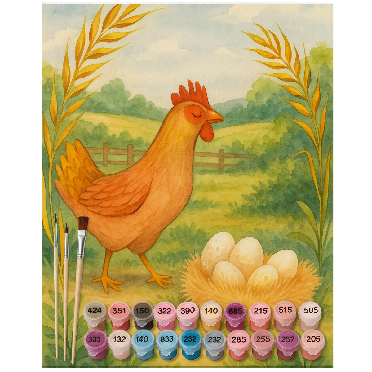 Malen nach Zahlen Huhn Stolz Design