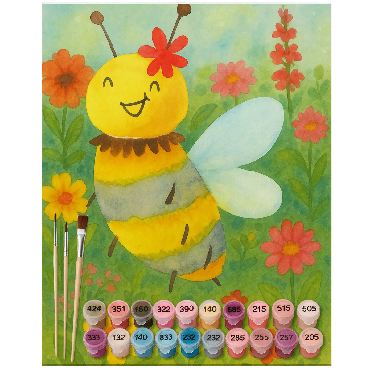 Malen nach Zahlen Biene Blume Design malset, kreativ set, DIY Malen nach Zahlen, malen nach zahlen set, leinwand malset, Acryl Malen nach Zahlen, Malen nach Zahlen Bild, acrylmalerei set, leinwand malerei, Zahlenbild, diy set, Malen nach Zahlen Leinwand, malerei nach zahlen, malen mit zahlen, Malen nach Zahlen, acryl malset, Biene, Hummel, Wespe