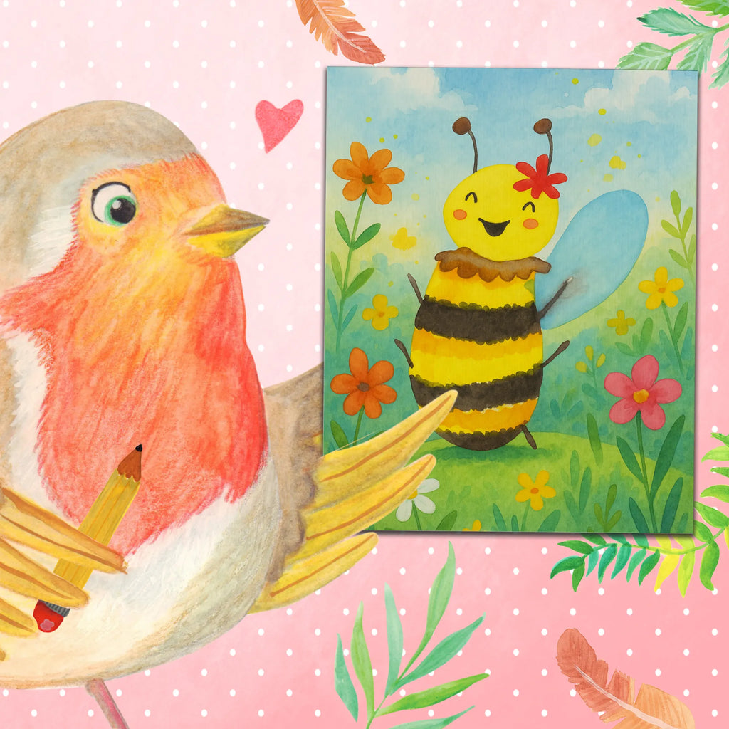 Paint by Numbers bee happy Design Kunstwerk, Bastelidee, Malen nach Zahlen, Ausmalbild, Malen, Kreativität, Baseln, Künstler, DIY, Biene, Wespe, Hummel