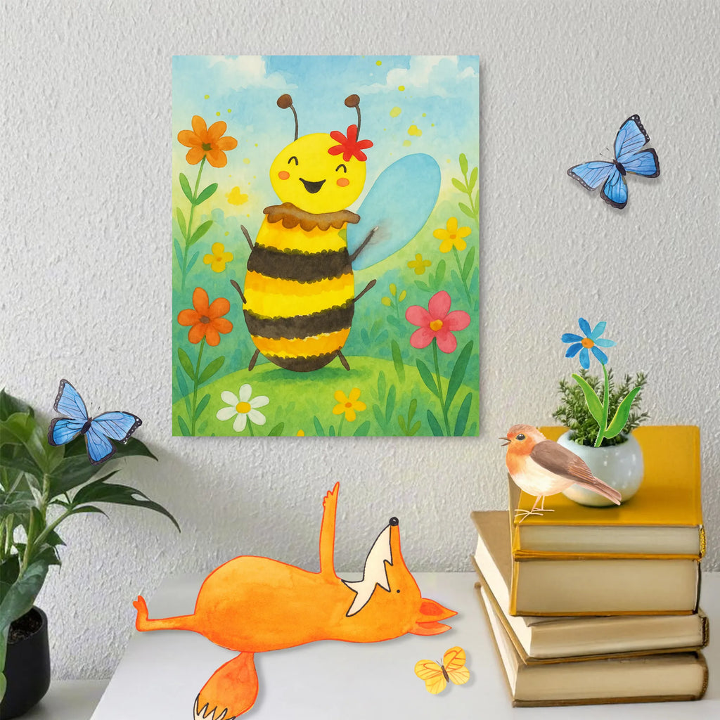 Paint by Numbers bee happy Design Kunstwerk, Bastelidee, Malen nach Zahlen, Ausmalbild, Malen, Kreativität, Baseln, Künstler, DIY, Biene, Wespe, Hummel