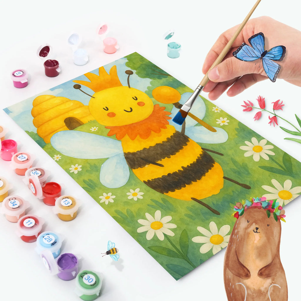 Paint by Numbers bee king Design Malen, Malen nach Zahlen, Bastelidee, Baseln, Künstler, Kunstwerk, Kreativität, DIY, Ausmalbild, Biene, Wespe, Hummel