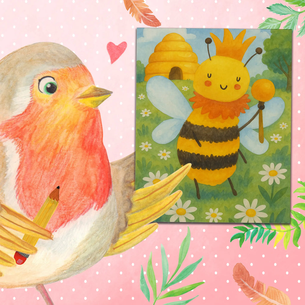 Paint by Numbers bee king Design Malen, Malen nach Zahlen, Bastelidee, Baseln, Künstler, Kunstwerk, Kreativität, DIY, Ausmalbild, Biene, Wespe, Hummel