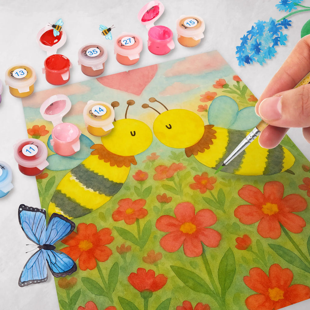 Malen nach Zahlen Biene Liebe Design Malen nach Zahlen, Kunstwerk, Ausmalbild, Biene, Wespe, Hummel