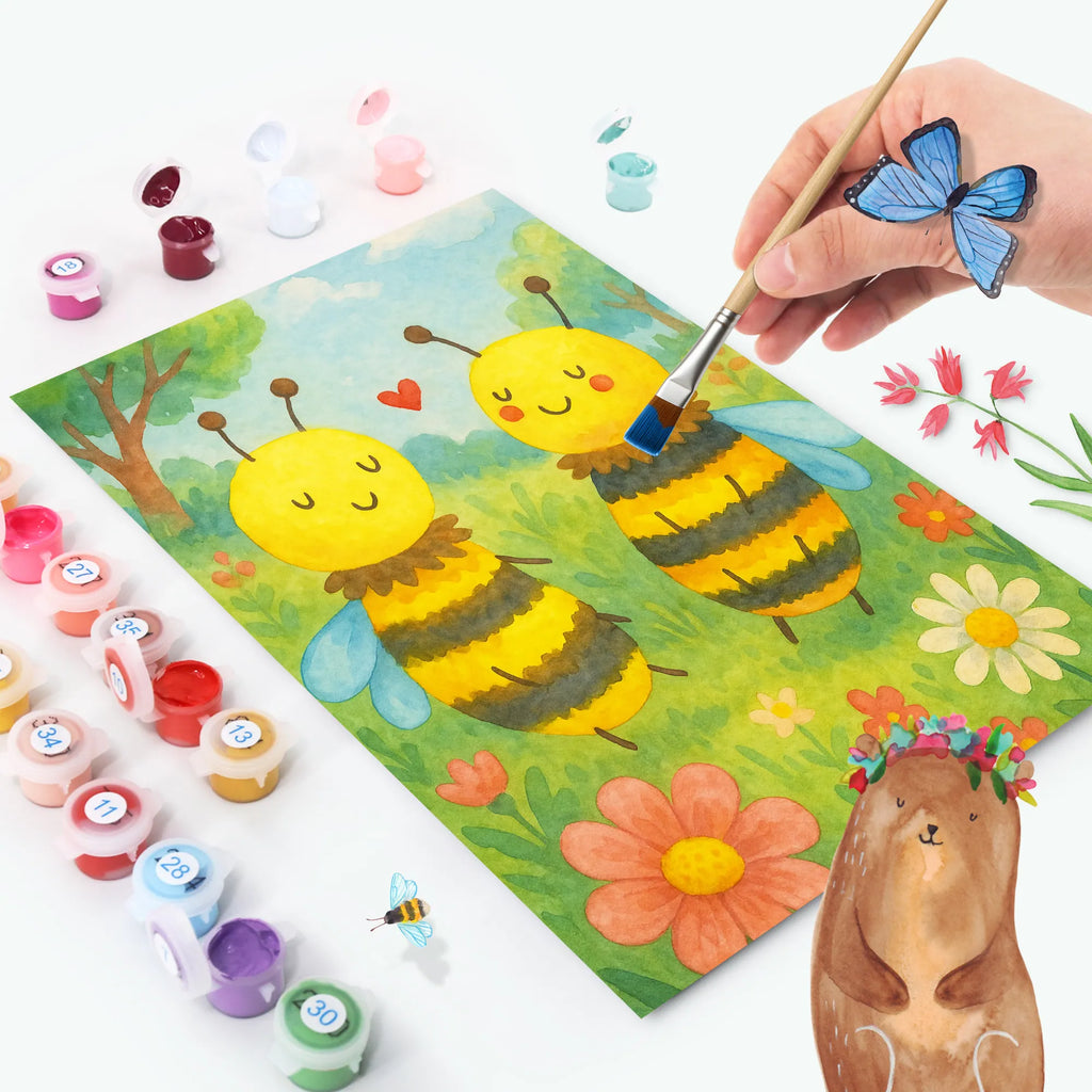 Paint by Numbers bee In love Design Kreativität, DIY, Künstler, Malen, Kunstwerk, Malen nach Zahlen, Ausmalbild, Bastelidee, Baseln, Biene, Wespe, Hummel