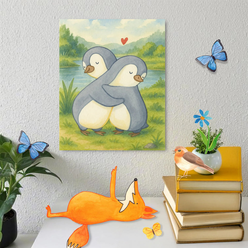 Malowanie według numerów Pingwiny przytulanie Design Miłość, partner, przyjaciel, przyjaciółka, mąż, żona, wesele, zaręczyny, prośba o rękę, prezent miłosny, rocznica, dzień ślubu