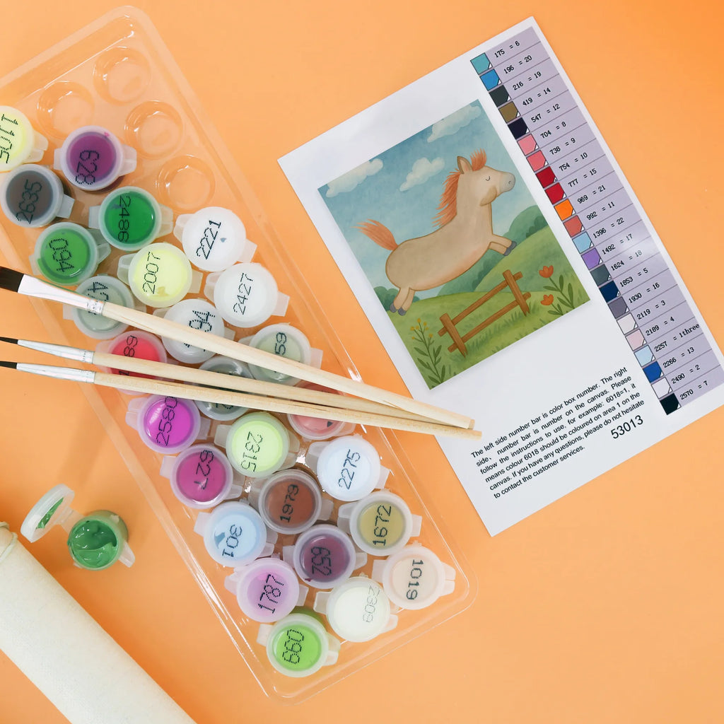 Malowanie według numerów koń skakać Design Gospodarstwo, zwierzęta gospodarskie, rolnik, rolniczka