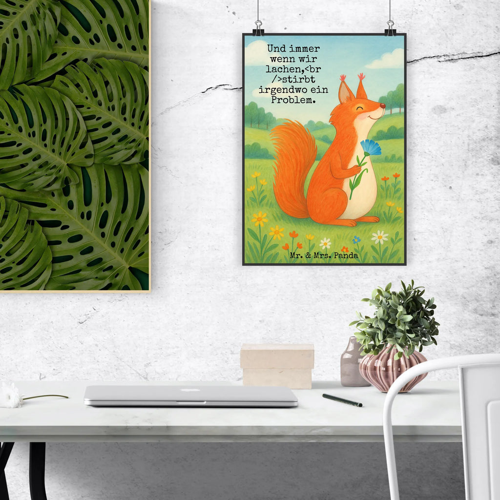 Poster Squirrel flower Design Poster, Wandposter, Bild, Wanddeko, Küchenposter, Kinderposter, Wanddeko Bild, Raumdekoration, Wanddekoration, Handgemaltes Poster, Mr. & Mrs. Panda Poster, Designposter, Kunstdruck, Posterdruck, Tiermotive, Gute Laune, lustige Sprüche, Tiere, Eichhörnchen, Eichhorn, Spruch positiv, Lachen, Spaß, Motivation Sprüche, Motivation Bilder, glücklich Spruch, Spruch Deko