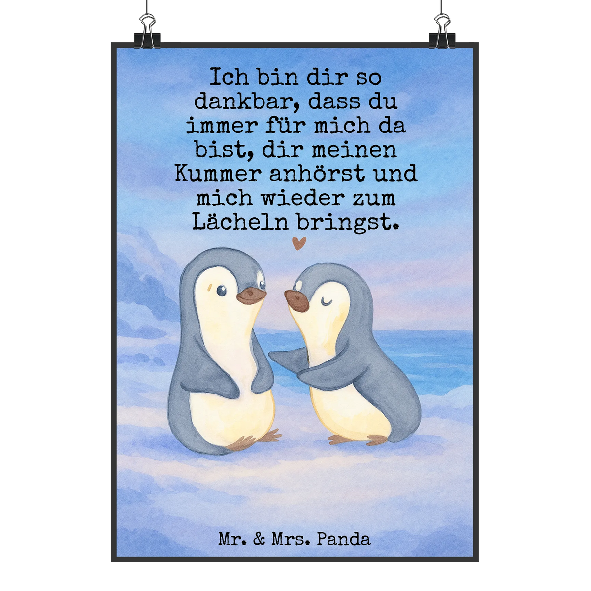 Plakat pingwiny pocieszyć Design Miłość, przyjaciel, przyjaciółka, mąż, żona, wesele, zaręczyny, prośba o rękę, prezent miłosny, rocznica, dzień ślubu