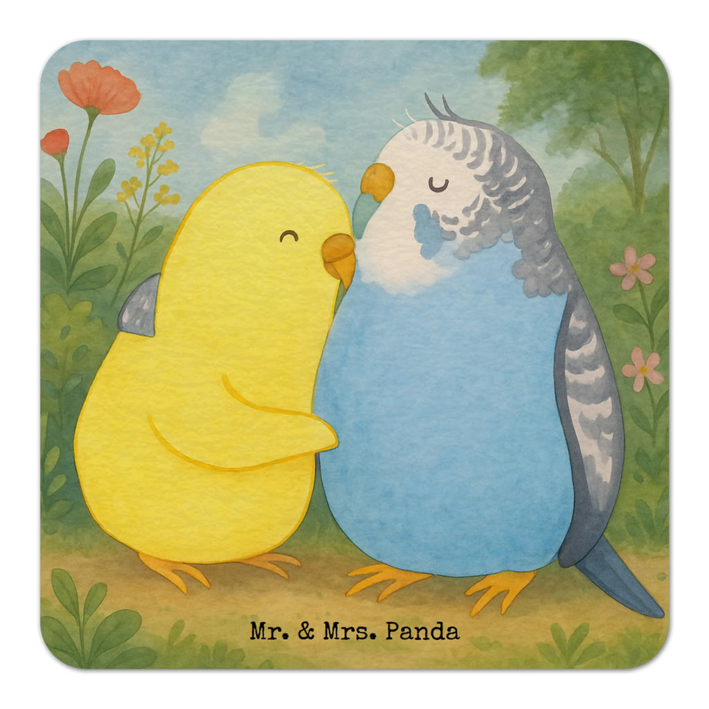 Bierdeckel Wellensittich Liebe Design Gastgeschenk Hochzeit, Hocheitstag, Jahrestag, Freund, Liebesgeschenk, Ehemann, Ehefrau, Liebe, Freundin, Partner, Heiratsantrag, Verlobung, Heiraten, Wellensittich, Kuscheln, Nähe, Vögel, Vertrauen