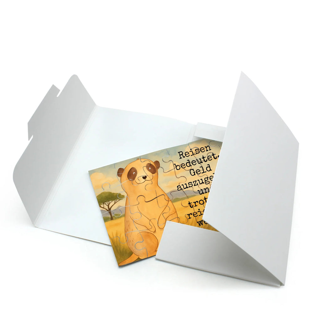 Puzzle Erdmännchen Design Puzzle, Afrika, Wildtiere, Erdmännchen, Reisen, Spruch, Weltreise, Afrikareise, Roadtrip, Traveling