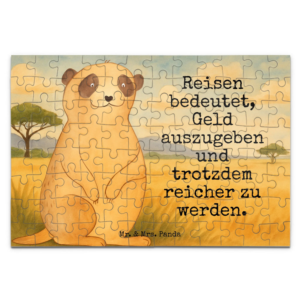 Puzzle Erdmännchen Design Puzzle, Afrika, Wildtiere, Erdmännchen, Reisen, Spruch, Weltreise, Afrikareise, Roadtrip, Traveling