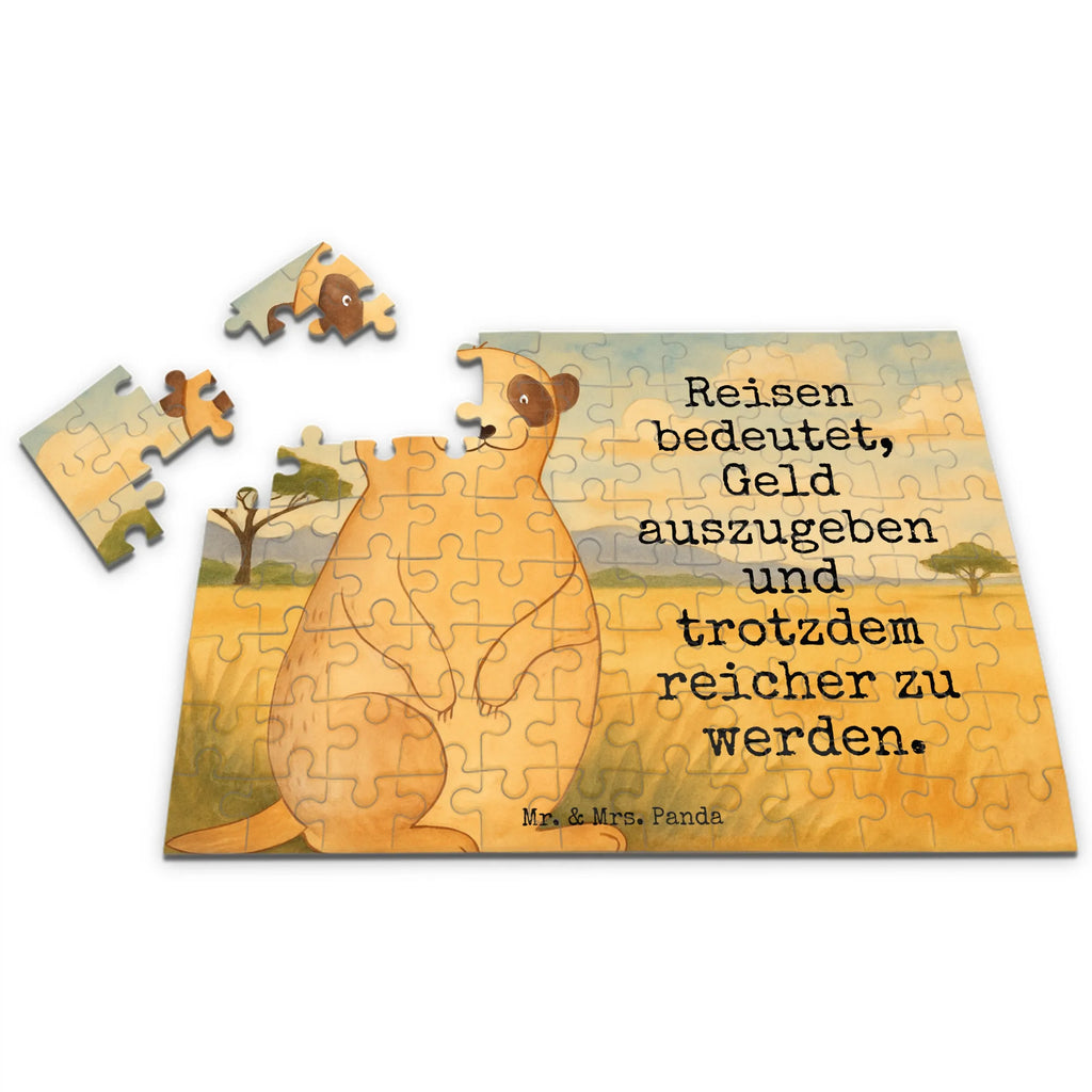 Puzzle Erdmännchen Design Puzzle, Afrika, Wildtiere, Erdmännchen, Reisen, Spruch, Weltreise, Afrikareise, Roadtrip, Traveling