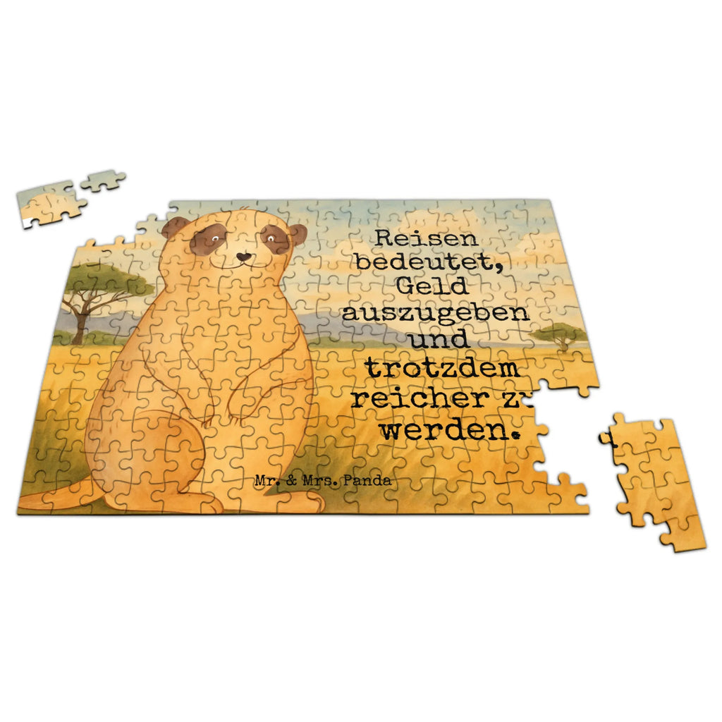 Puzzle Erdmännchen Design Puzzle, Afrika, Wildtiere, Erdmännchen, Reisen, Spruch, Weltreise, Afrikareise, Roadtrip, Traveling