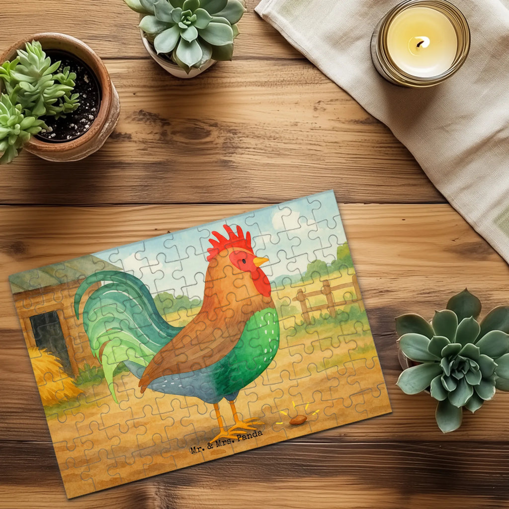 Puzzle Hahn Korn Design Puzzle, Bauernhof, Hoftiere, Landwirt, Landwirtin, Natur, Henne, Eier, Korn, Hahn