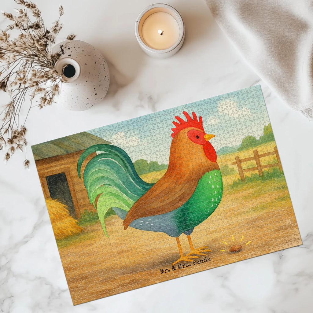 Puzzle Hahn Korn Design Puzzle, Bauernhof, Hoftiere, Landwirt, Landwirtin, Natur, Henne, Eier, Korn, Hahn