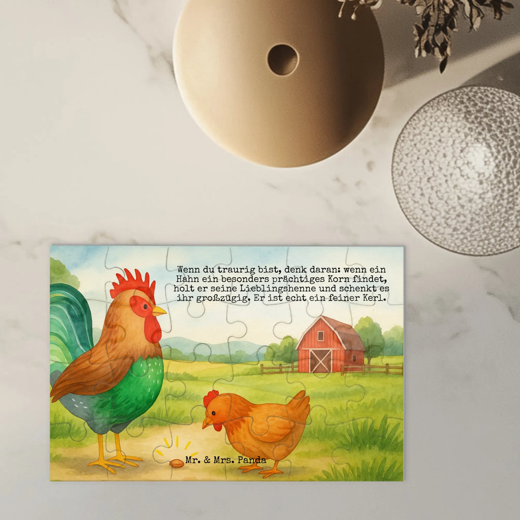 Puzzle Hahn Korn Design Puzzle, Bauernhof, Hoftiere, Landwirt, Landwirtin, Natur, Henne, Eier, Korn, Hahn