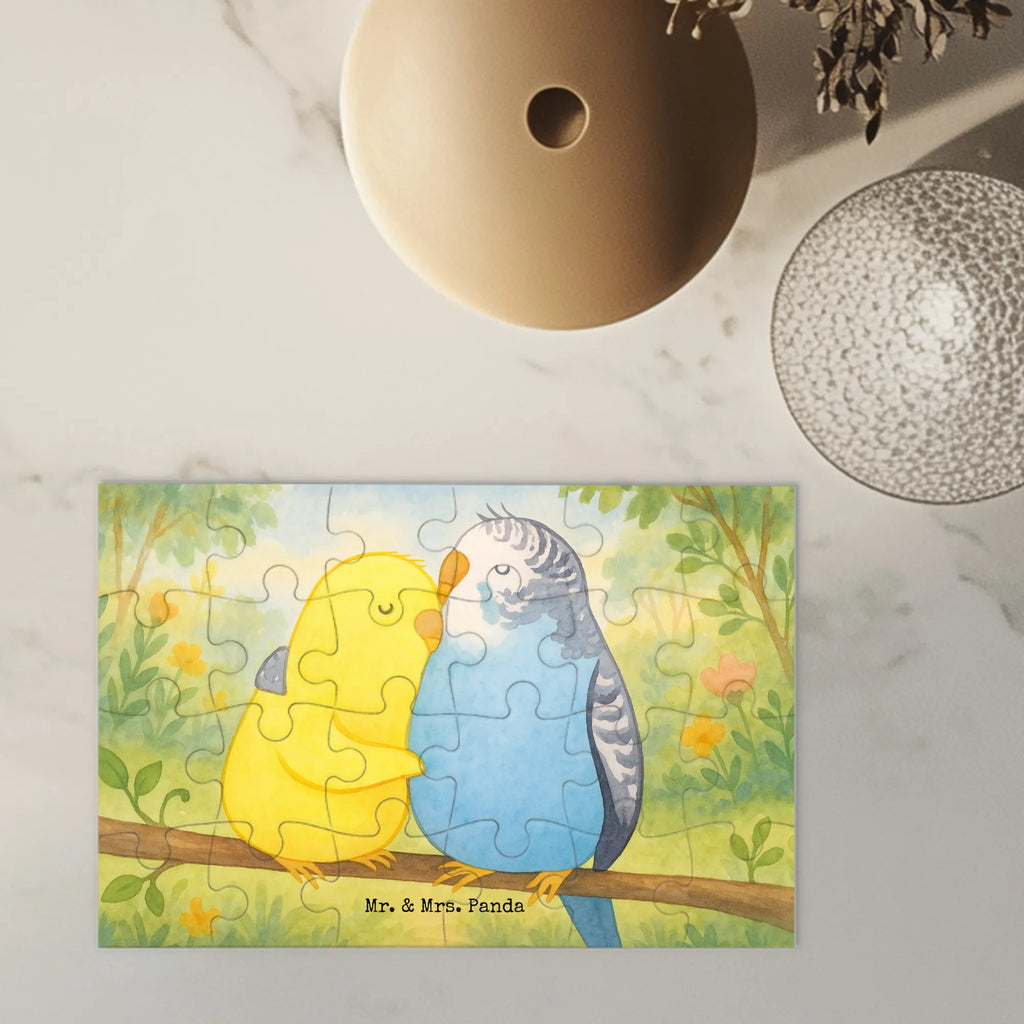 Puzzle Wellensittich Liebe Design Puzzle, Freundin, Partner, Ehemann, Liebe, Ehefrau, Jahrestag, Heiraten, Heiratsantrag, Freund, Hocheitstag, Verlobung, Liebesgeschenk, Wellensittich, Vögel, Kuscheln, Vertrauen, Nähe