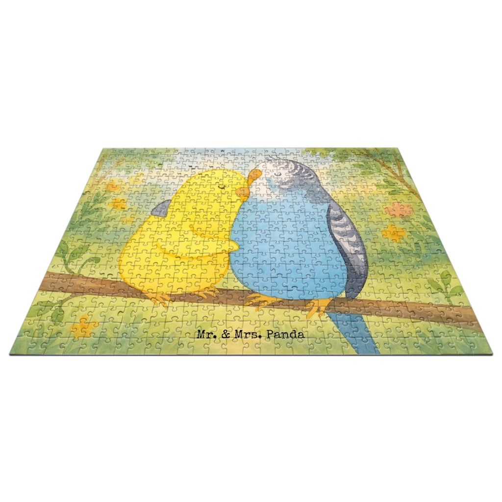 Puzzle Wellensittich Liebe Design Puzzle, Freundin, Partner, Ehemann, Liebe, Ehefrau, Jahrestag, Heiraten, Heiratsantrag, Freund, Hocheitstag, Verlobung, Liebesgeschenk, Wellensittich, Vögel, Kuscheln, Vertrauen, Nähe