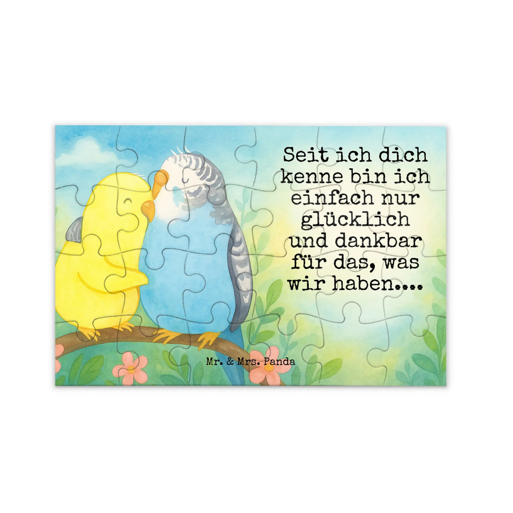 Puzzle Wellensittich Liebe Design Puzzle, Freundin, Partner, Ehemann, Liebe, Ehefrau, Jahrestag, Heiraten, Heiratsantrag, Freund, Hocheitstag, Verlobung, Liebesgeschenk, Wellensittich, Vögel, Kuscheln, Vertrauen, Nähe
