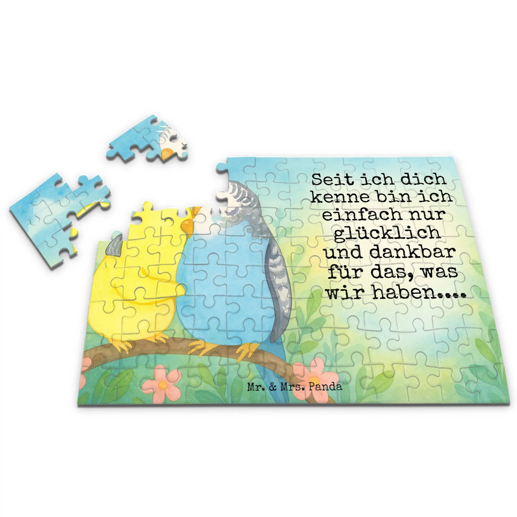 Puzzle Wellensittich Liebe Design Puzzle, Freundin, Partner, Ehemann, Liebe, Ehefrau, Jahrestag, Heiraten, Heiratsantrag, Freund, Hocheitstag, Verlobung, Liebesgeschenk, Wellensittich, Vögel, Kuscheln, Vertrauen, Nähe