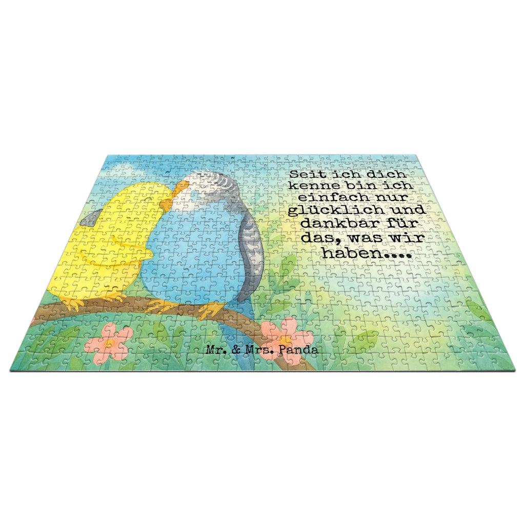 Puzzle Wellensittich Liebe Design Puzzle, Freundin, Partner, Ehemann, Liebe, Ehefrau, Jahrestag, Heiraten, Heiratsantrag, Freund, Hocheitstag, Verlobung, Liebesgeschenk, Wellensittich, Vögel, Kuscheln, Vertrauen, Nähe