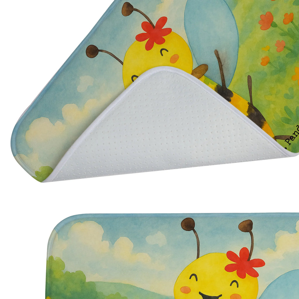 Badematte Biene Happy Design Badematte, Badteppich, Duschvorleger, Badezimmerteppich, Badezimmermatte, Badvorleger, Duschmatte, Duschteppich, Badteppiche, Badgarnitur, Badematten, Teppich Badezimmer, Badezimmermatten, Biene, Wespe, Hummel