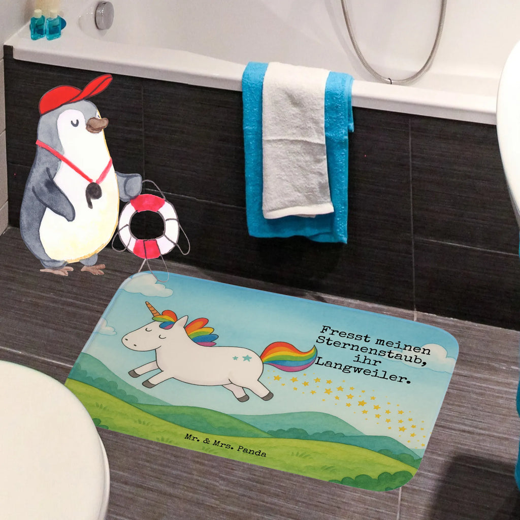 Badematte Einhorn Happy Design Badematte, Badteppich, Duschvorleger, Badezimmerteppich, Badezimmermatte, Badvorleger, Duschmatte, Duschteppich, Badteppiche, Badgarnitur, Badematten, Teppich Badezimmer, Badezimmermatten, Einhorn, Einhörner, Einhorn Deko, Unicorn, glücklich, fröhlich, Spaß, Freude, Lebensfreude, witzig, spannend, Lächeln, Lachen