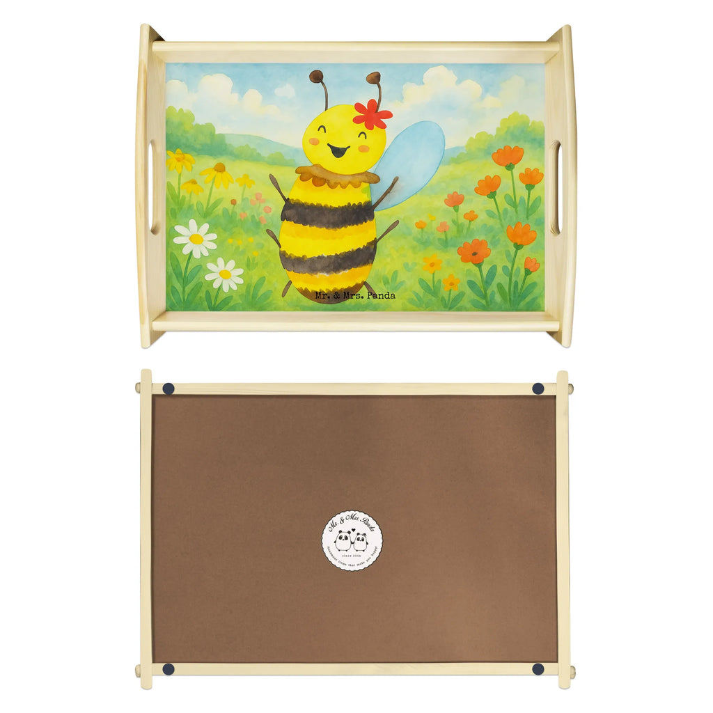 Serviertablett Biene Happy Design Serviertablett, Tablett, Holztablett, Küchentablett, Dekotablett, Frühstückstablett, Biene, Wespe, Hummel