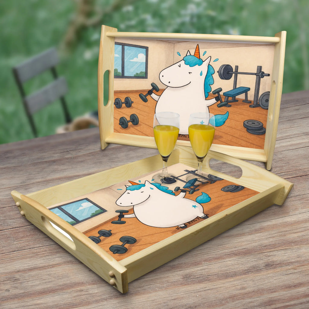 Serviertablett Einhorn Fitness Design Serviertablett, Tablett, Holztablett, Küchentablett, Dekotablett, Frühstückstablett, Einhorn, Einhörner, Einhorn Deko, Unicorn, Gym, Fitness, Fitnessstudio, Diät, Abnehmen, Sport, Pumpen, Geräte, Sixpack