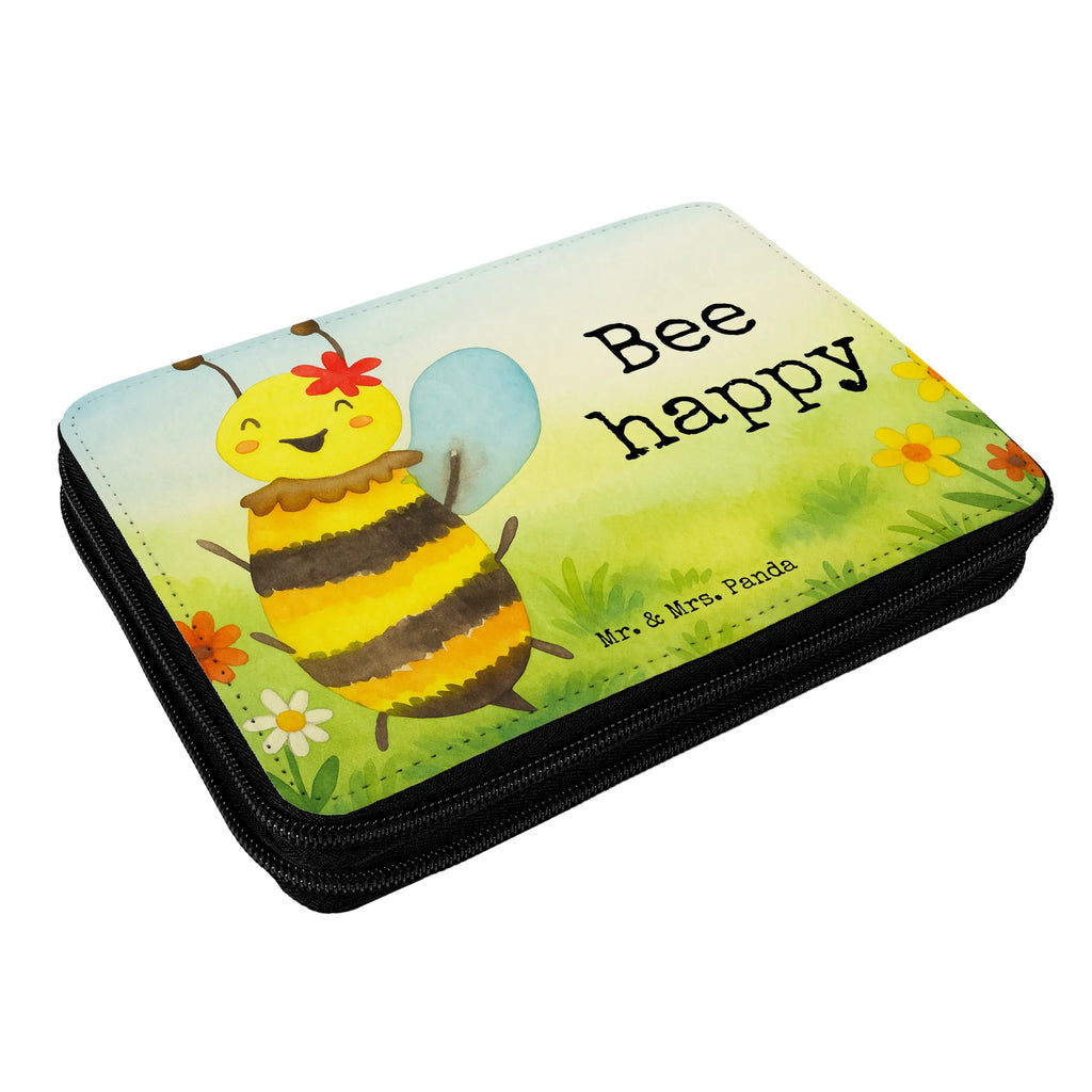 Leather folder bee happy Design Federmäppchen bedruckt, Stifterolle, Geschenk, Federmappe Einschulung, Kinder Federmappe, Federmappe, Bestückte Federmappe, Schule, Federmäppchen, Motiv, Büro Stifte Etui, Kind, Schülerin, Schüler, Stifte Etui, Stiftetasche, Grundschule, Einschulung, Biene, Wespe, Hummel